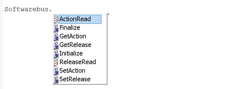 No access via Intellisense